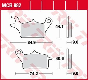 TRW Remblokken, en remschoenen voor de moto, MCB882 Allround organisch