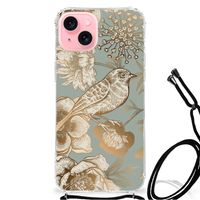 Case voor iPhone 15 Plus Vintage Bird Flowers