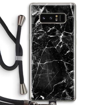 Zwart Marmer 2: Samsung Galaxy Note 8 Transparant Hoesje met koord