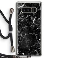Zwart Marmer 2: Samsung Galaxy Note 8 Transparant Hoesje met koord