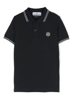 Stone Island Junior polo en coton à patch Compass - Bleu - thumbnail