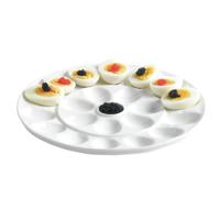 Eieren serveerschaal - wit - 26 cm - porselein - hapjes serveerbladen