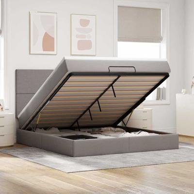 Ottoman bed met matras 180x200cm stof taupe
