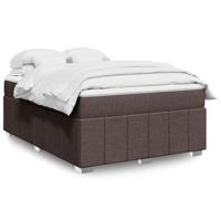 Boxspring met matras stof donkerbruin 140x190 cm