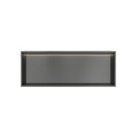 Hotbath &More Inbouwnis - 30 x 80 x 10 cm - met LED-verlichting - Geborsteld Gunmetal PVD