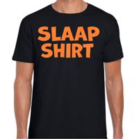 Verkleed T-shirt voor heren - slaap kop - pyjama shirt - zwart - glitter oranje - themafeest - thumbnail