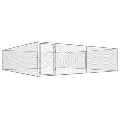 Hondenkennel voor buiten 4x4x1 m gegalvaniseerd staal