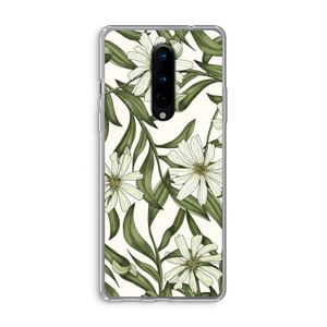 Wit bloemenpatroon: OnePlus 8 Transparant Hoesje