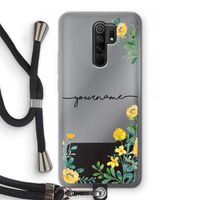 Gele bloemen: Xiaomi Redmi 9 Transparant Hoesje met koord