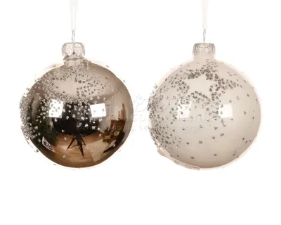 Kerstbal Glitter Ster Ø8cm Assorti 1st