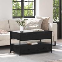 Salontafel met lade Zwart Eiken 85 x 50 x 50 cm Bewerkt hout