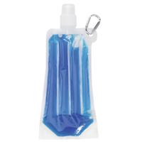 Drinkfles/bidon - blauw - navulbaar - met koelelement - 400 ml - festival/outdoor - thumbnail