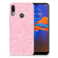 Motorola Moto E6 Plus | TPU Case | White Flowers