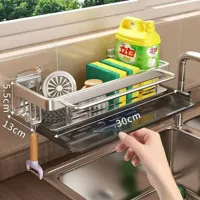 Aluminium Keuken Opbergrek | Zelf-afvoerend Gootsteenrek - Zonder Boren Aluminium Keuken Opbergrek | Zelf-afvoerend Gootsteenrek - Zonder Boren