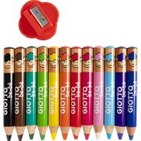 GIOTTO Kleurpotloden, l: 10,5 cm, dikte 13 mm, vulling 6 mm, diverse kleuren, 12 stuk/ 1 doos
