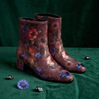 Rosso Velour Flora Lady Boot Lureaux - Handgemaakte Nette Schoenen Voor Heren