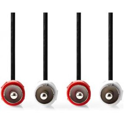 Stereo-Audiokabel | 2x RCA Male | 2x RCA Male | Vernikkeld | 10.0 m | Rond | Rood / Wit | Label