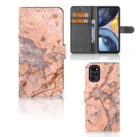Motorola Moto G22 | Bookcase | Marmer Oranje