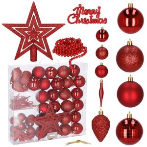 Kerstballen 51 Stuks Rood