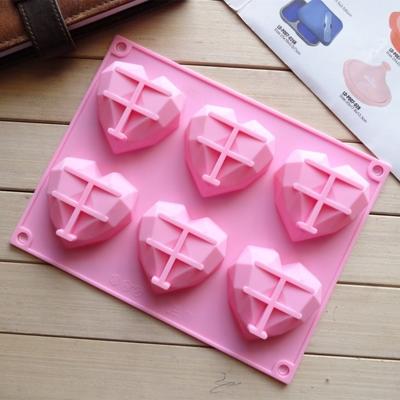 6 in 1 hart vorm siliconen mal voor het bakken van mousse cake DIY siliconen mallen