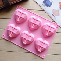 6 in 1 hart vorm siliconen mal voor het bakken van mousse cake DIY siliconen mallen