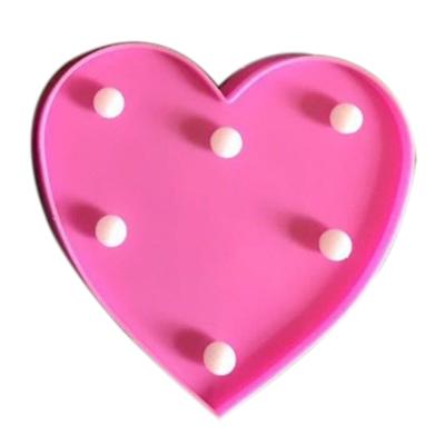 Creatief hart vorm Warm wit LED decoratie Light 2 x AA batterijen aangedreven partij Festival tabel bruiloft Lamp nachtlampje (roze)