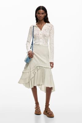 Asymmetrische midi-rok - WHITE - XS