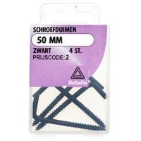 Schroefduimen 50mm zwart 4st - Deltafix