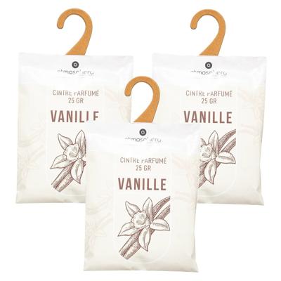 Geurzakjes Vanille - 3x - met ophanghaak - geurkaartjes/luchtverfrisser