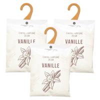 Geurzakjes Vanille - 3x - met ophanghaak - geurkaartjes/luchtverfrisser