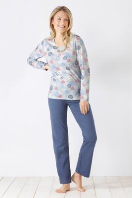 Dames pyjama grafische cirkels Hajo