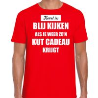 Rood fout kerstshirt / t-shirt Kerst is blij kijken / kut cadeau outfit heren