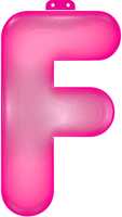 Opblaas letter F roze   - - thumbnail