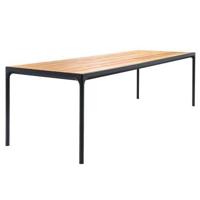 Houe Four tuintafel 270x90 bamboe, onderstel zwart