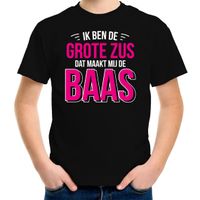 Grote zus de baas cadeau t-shirt zwart meisjes / kinderen XL (158-164)  - - thumbnail