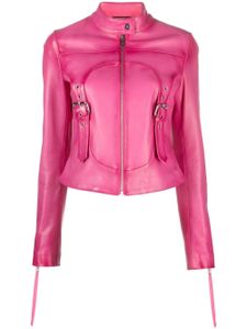 Blumarine veste en cuir à fermeture zippée - Rose