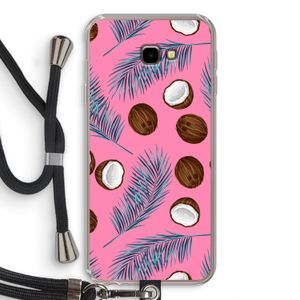 Kokosnoot roze: Samsung Galaxy J4 Plus Transparant Hoesje met koord