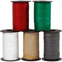 Cadeaulint, B: 10 mm, glitter, diverse kleuren, 5x100 m/ 1 doos