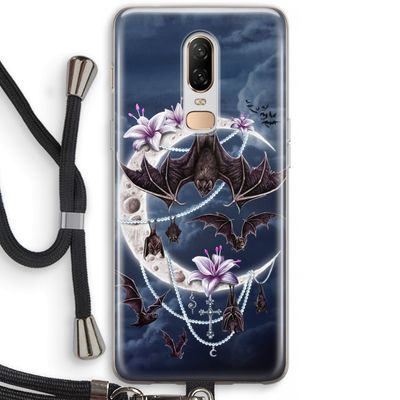 Vleermuizen Maan: OnePlus 6 Transparant Hoesje met koord