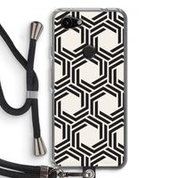 Geometrisch patroon: Pixel 3a Transparant Hoesje met koord