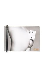 Seletti pochette Two of Spades en cuir artificiel - Gris