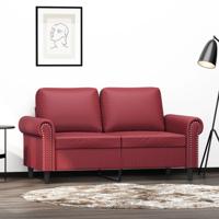 Tweezitsbank 120 cm kunstleer wijnrood