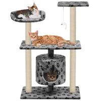 Kattenkrabpaal met sisal krabpalen 95 cm pootafdrukken grijs - thumbnail