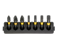 Imp Dewalt accessoires bitset | houder + act torsion | 25 mm | pz1 x1, pz2 x2, t15 x1, t20 x1, t25 x1, t30 x1 - dt70813-qz