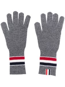 Thom Browne gants nervurés à rayures - Gris