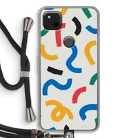 Illustratieve pop 2: Pixel 4a Transparant Hoesje met koord