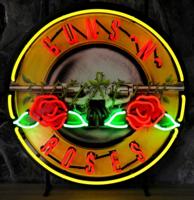 Guns 'N' Roses Neon Met Achterplaat 65 x 65 cm Guns 'N' Roses Neon Met Achterplaat 65 x 65 cm