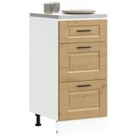 Onderkast Porto bewerkt hout artisanaal eikenkleur