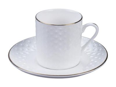 Witte koffiekop met gouden rand - Nippon White - 100ml