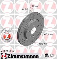 Remschijf SPORT REMSCHIJF COAT Z ZIMMERMANN, Remschijftype: Binnen geventileerd, u.a. für Saab, Vauxhall, Opel, Chevrolet